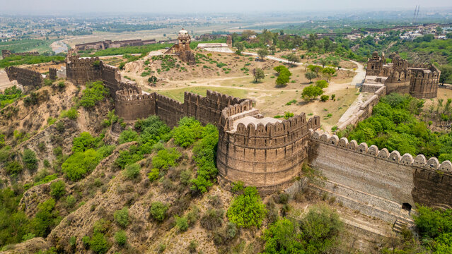 Rohtas Fort showcases ancient architecture and historical significance in Punjab Pakistan surrounded by greenery