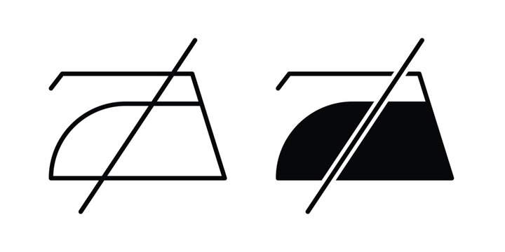 No ironing icon vector on white background.