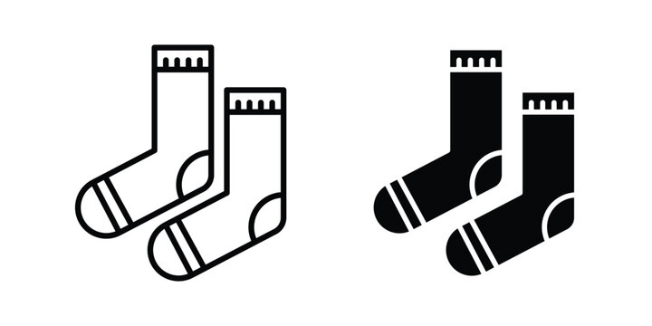 Pair of socks icon vector on white background.