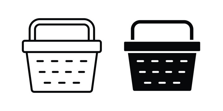 Picnic basket icon vector on white background.