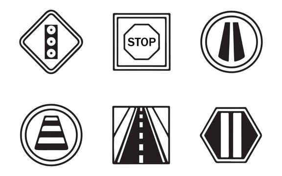 Railroad Crossing Sign Vector &ndash; Railway Tracks and Warning Lights Transportation Safety IllustrationWeb