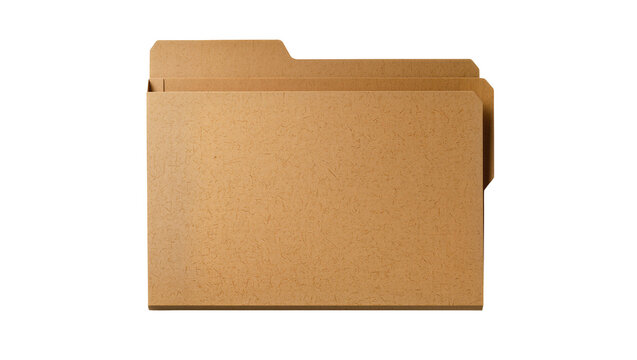 Two stacked manila file folders with tab, isolated on transparent background