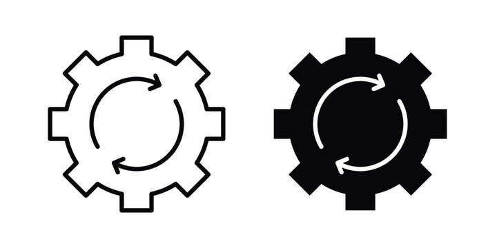 Processing icon vector on white background.