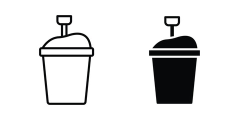 Sand bucket icon vector on white background. © Hestia