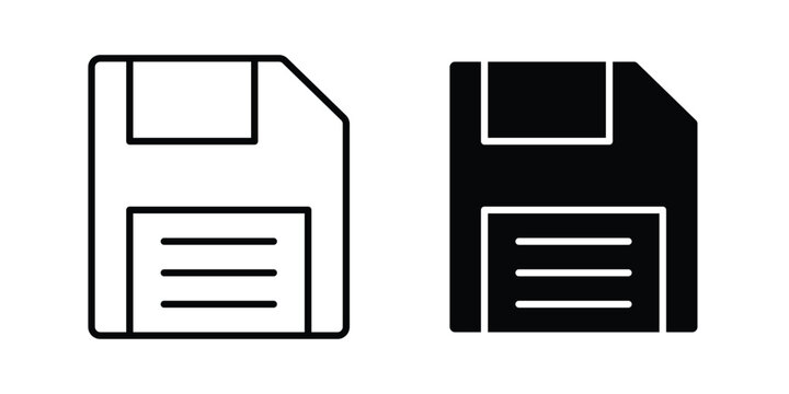 Save file icon vector on white background.