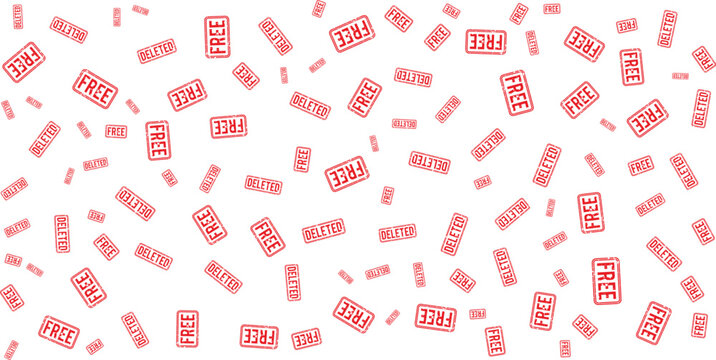 Free and deleted stamp pattern on transparent background