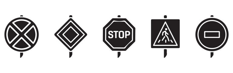Railroad Crossing Sign Vector – Railway Tracks and Warning Lights Transportation Safety IllustrationWeb © maxronju25