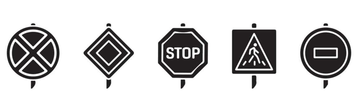 Railroad Crossing Sign Vector &ndash; Railway Tracks and Warning Lights Transportation Safety IllustrationWeb