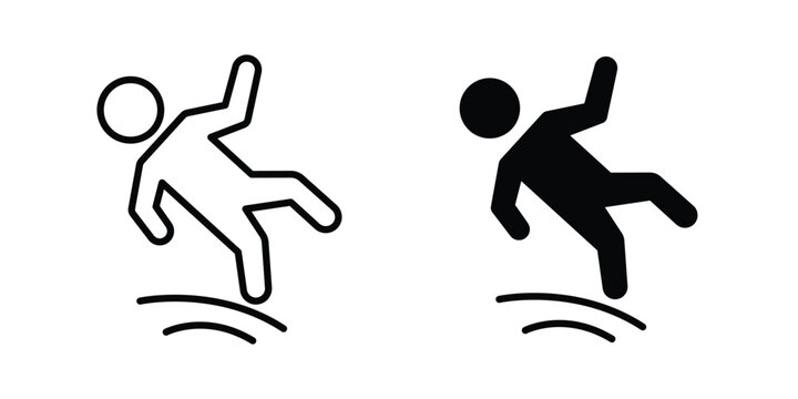 slippery wet floor icon vector on white background.