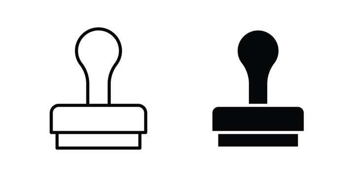 Stamp icon vector on white background.