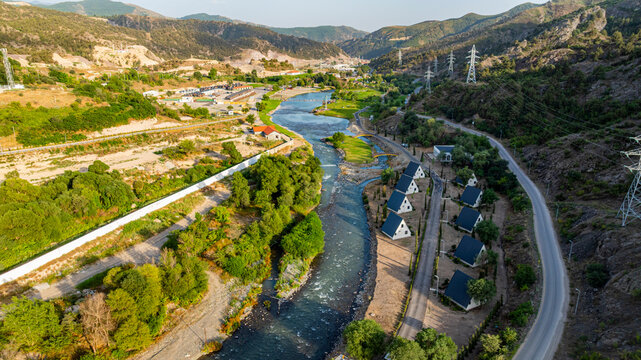 Hakari river flowing through Lachin mountain resort area in Qarabaqh Azerbaijan
