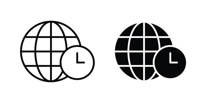 Time zones icon vector on white background.