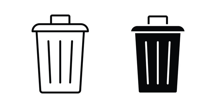 Trash Bin icon vector on white background.