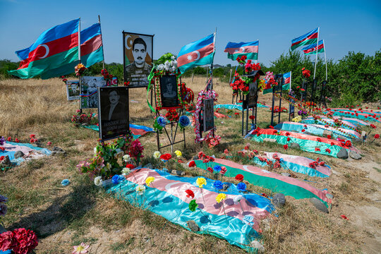 Memorial site honors fallen soldiers at war cemetery in Aghdam, Qarabaqh region, Azerbaijan