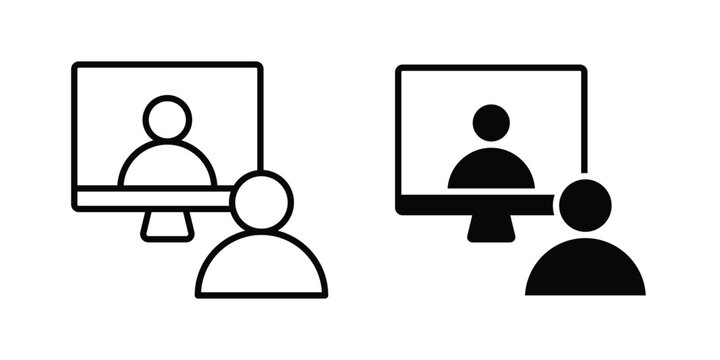 Video Conference icon vector on white background.
