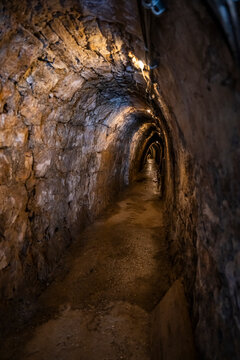 Exploring the underground tunnels of the mercury mine in Idrija, Slovenia, revealing the history of mining activities