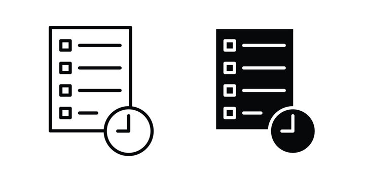 Waiting list icon vector on white background.