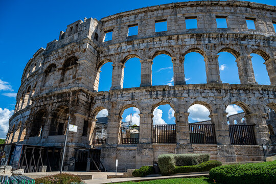 Roman amphitheatre stands tall in Pula showcasing ancient architecture and history in Croatia