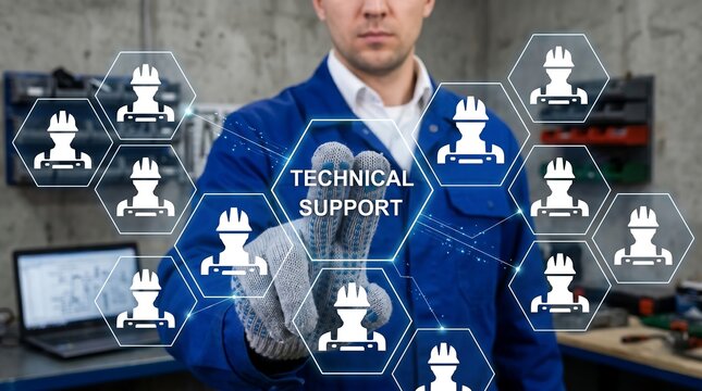 Concept of technical support. Industry Business Technical Support Technology. bew