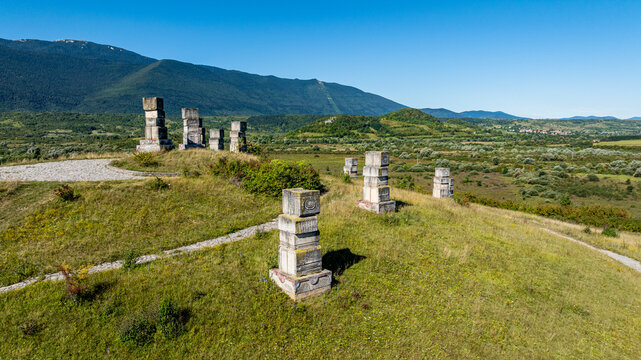 Memorial Park Garavice with tombstones dedicated to the Bosnian war in Bosnia and Herzegovina