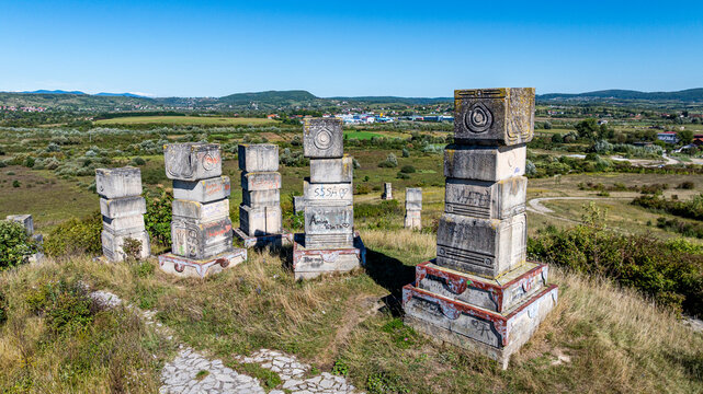 Memorial Park features tombstones honoring victims of the Bosnian war in Bosnia and Herzegovina