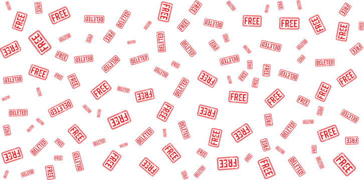 Free and deleted stamp pattern on transparent background