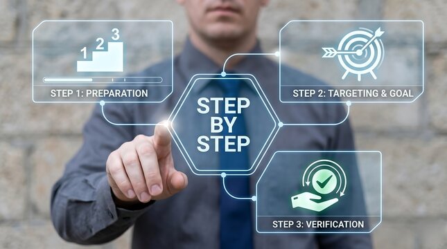 Step by step business progress concept. new