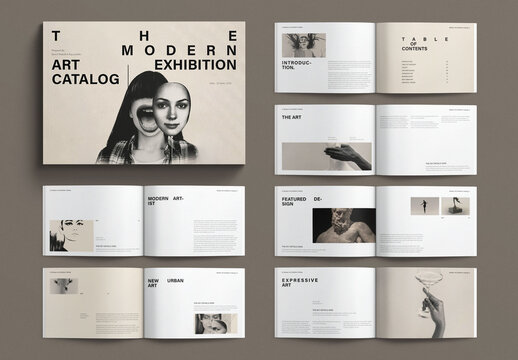 Modern Art Exhibition Catalog Template Landscape