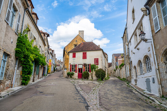 Exploring the historic streets of Vezelay with its unique architecture and cobblestone paths in France