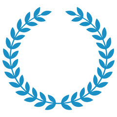Blue laurel wreath symbol with achievement champion recognition medallion circular illustration © Nisha
