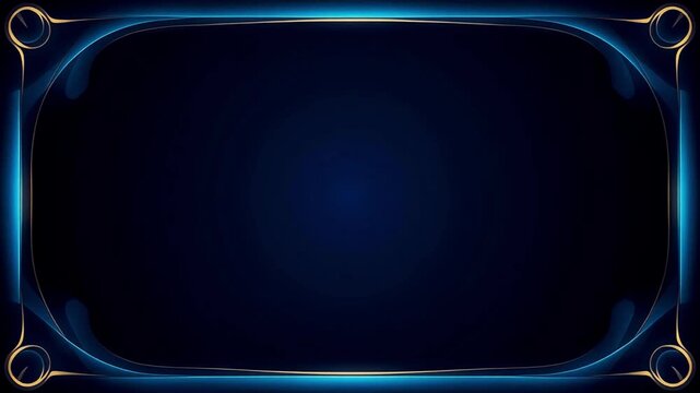 4K Ultra Minimal Luxury Dark Navy Frame with Faint Center Glow Loop