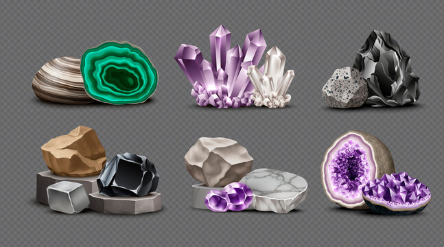 Transparent Rocks and Minerals Composition Set