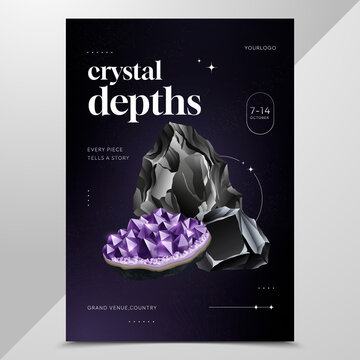 Crystal Depths Amethyst Geode Poster