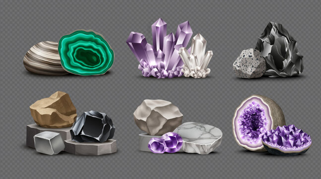 Transparent Rocks and Minerals Composition Set