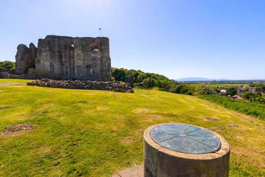 Visit to Dundonald Castle and its orientation table in South Ayrshire on a sunny day in Scotland
