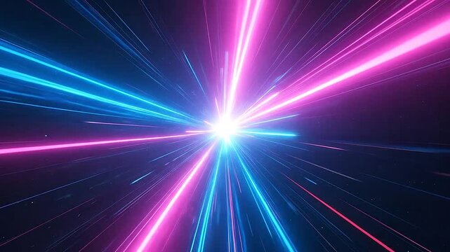 Abstract background showing bright light streaks moving through deep space