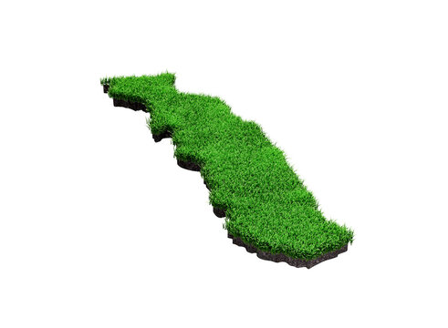 Togo Map soil land geology cross section with green grass and Rock ground texture 3d illustration