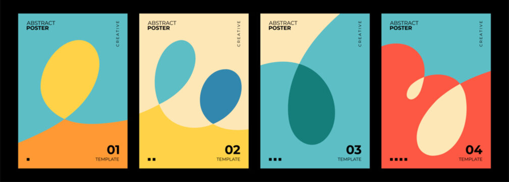 Set of abstract posters. Сolor backgrounds for creative graphic designs. Vector illustration.