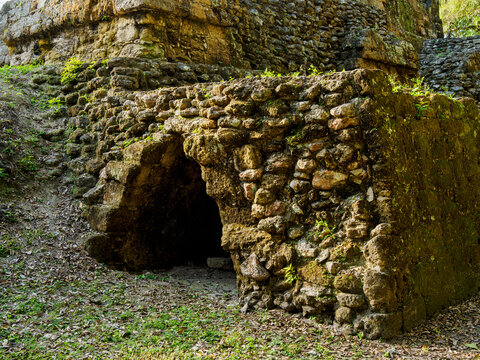 Exploring the ancient stone structures at Uaxactun Archaeological Site in Guatemala