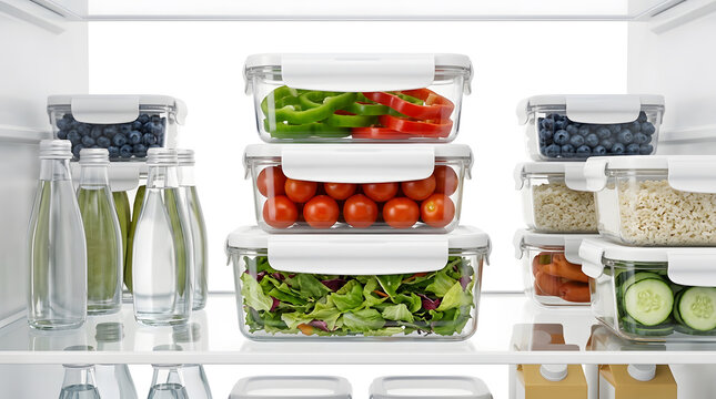 Refrigerator food storage containers organization