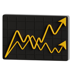 Obraz premium grid chart with two rising arrows zigzag finance growth business analytics