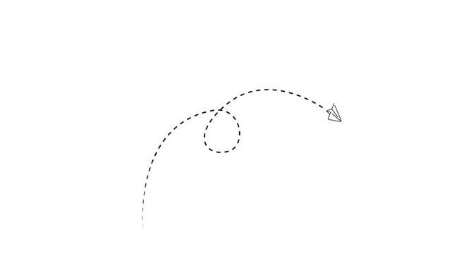 Hand drawn dotted arrow path animation bundle with curved direction lines and sketch pointer motions for presentations, tutorials and creative motion graphics projects
