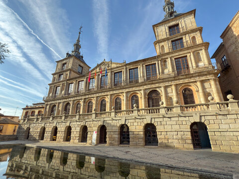 Historic Town Hall located in Toledo showcases architecture and cultural significance in Spain