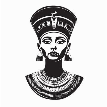 Stylized Cleopatra Portrait in Egyptian Royal Vector Style
