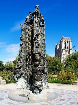 Fountain of Saint Julien le Pauvre draws visitors and locals in the heart of Paris near famous landmarks