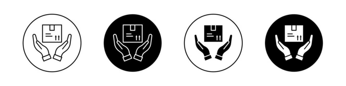 Safe delivery icons vector graphics collection on white background