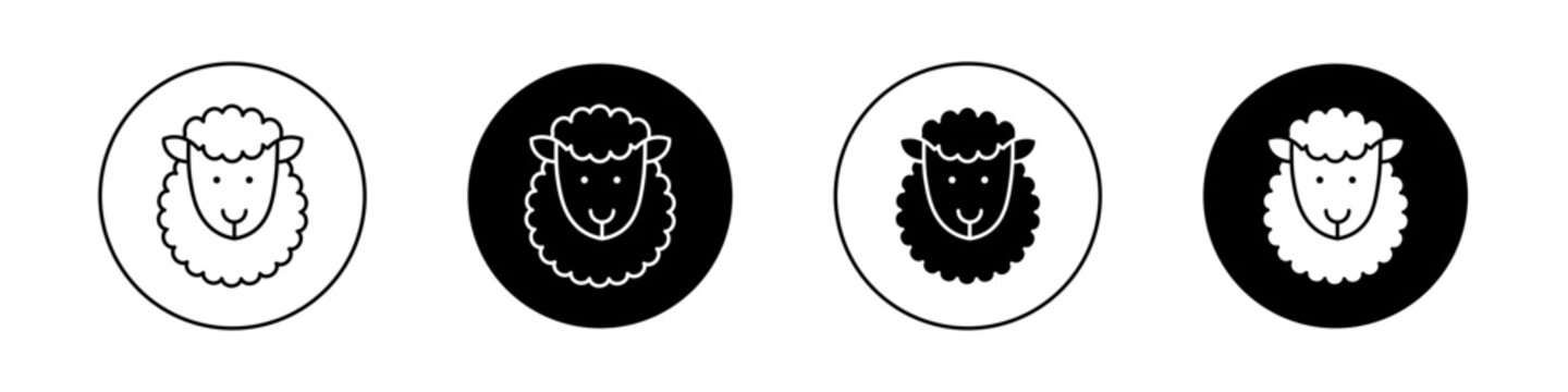 Sheep icons vector graphics collection on white background
