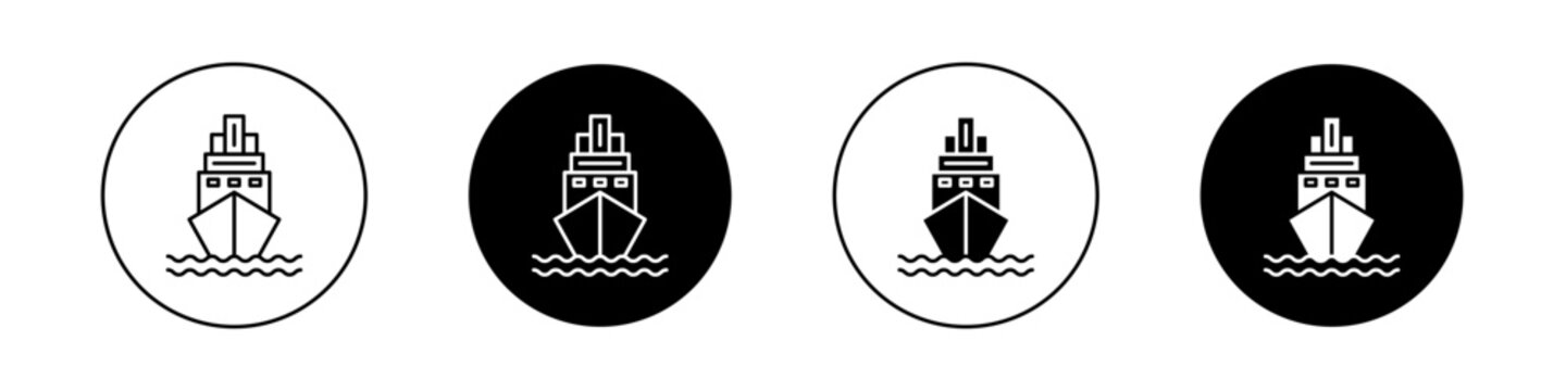 Ship icons vector graphics collection on white background