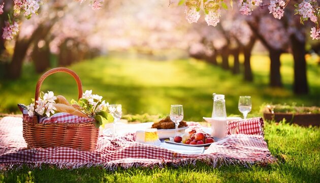 beautiful summer spring picnic background