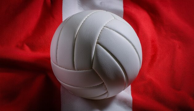 white volleyball on peru flag
